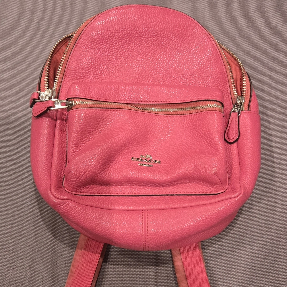 Coach Coral Pink Leather Backpack
